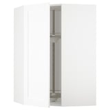 METOD Élément angle mural+rangement pivot, blanc Enköping/blanc effet bois, 68x100 cm