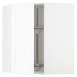 METOD Élément angle mural+rangement pivot, blanc Enköping/blanc effet bois, 68x80 cm