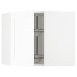 METOD Élément angle mural+rangement pivot, blanc Enköping/blanc effet bois, 68x60 cm