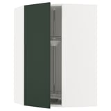 METOD Élément angle mural+rangement pivot, blanc/Havstorp vert profond, 68x100 cm
