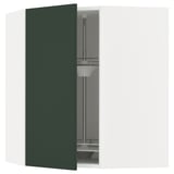 METOD Élément angle mural+rangement pivot, blanc/Havstorp vert profond, 68x80 cm