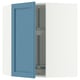 METOD Élément angle mural+rangement pivot, blanc/Lerhyttan bleu, 68x80 cm