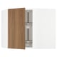 METOD Élément angle mural+rangement pivot, blanc/Tistorp effet noyer foncé, 68x60 cm