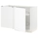 METOD Élément bas angle+aménagement couli, blanc Enköping/blanc effet bois, 128x68 cm
