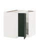 METOD Élément bas angle+rgt pivotant, blanc/Havstorp vert profond, 88x88 cm