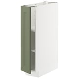 METOD Élément bas avec tablettes, blanc/Axstad gris vert, 20x60 cm