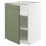 METOD Élément bas avec tablettes, blanc/Axstad gris vert, 60x60 cm