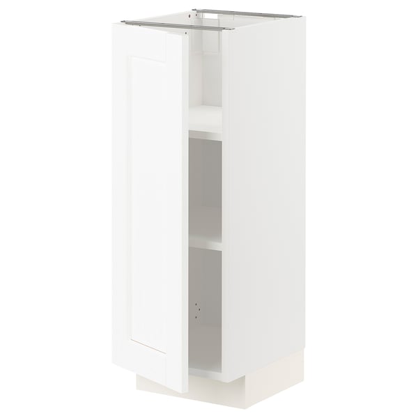 METOD Élément bas avec tablettes, blanc Enköping/blanc effet bois, 30x37 cm