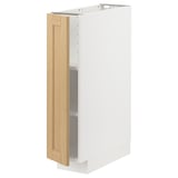 METOD Élément bas avec tablettes, blanc/Forsbacka chêne, 20x60 cm