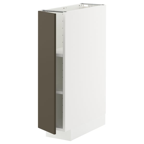 METOD Élément bas avec tablettes, blanc/Havstorp brun-beige, 20x60 cm