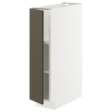 METOD Élément bas avec tablettes, blanc/Havstorp brun-beige, 20x60 cm