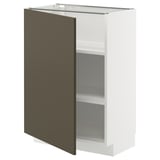 METOD Élément bas avec tablettes, blanc/Havstorp brun-beige, 60x37 cm