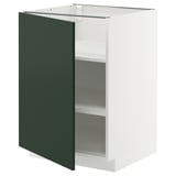 METOD Élément bas avec tablettes, blanc/Havstorp vert profond, 60x60 cm