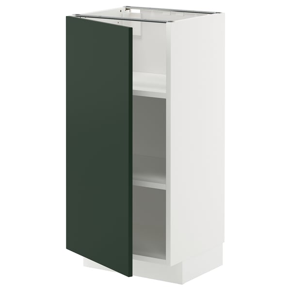 METOD Élément bas avec tablettes, blanc/Havstorp vert profond, 40x37 cm