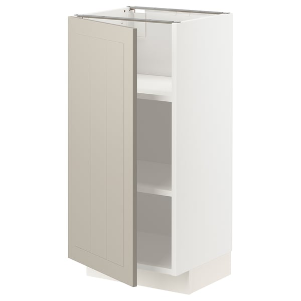 METOD Élément bas avec tablettes, blanc/Stensund beige, 40x37 cm