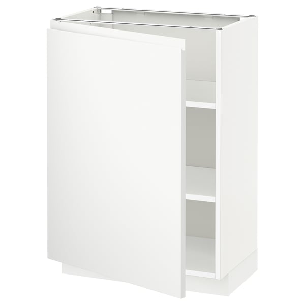 METOD Élément bas avec tablettes, blanc/Voxtorp blanc mat, 60x37 cm