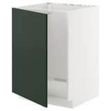METOD Élément bas évier, blanc/Havstorp vert profond, 60x60 cm