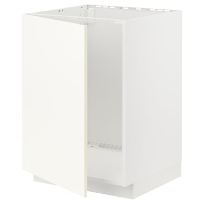 METOD Élément bas évier, blanc/Vallstena blanc, 60x60 cm