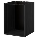 METOD Élément bas pr four/évier encastré, effet bois noir, 60x60x80 cm