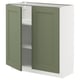 METOD Élément bas tablette/2portes, blanc/Axstad gris vert, 80x37 cm