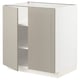 METOD Élément bas tablette/2portes, blanc/Stensund beige, 80x60 cm