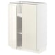 METOD Élément bas tablette/2portes, blanc/Voxtorp beige clair brillant, 60x37 cm