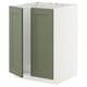 METOD Élément évier 2 portes, blanc/Axstad gris vert, 60x60 cm