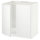 METOD Élément évier 2 portes, blanc/Voxtorp blanc mat, 80x60 cm