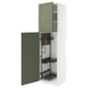 METOD Élément haut + rangements prod entr, blanc/Axstad gris vert, 60x60x220 cm