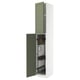 METOD Élément haut + rangements prod entr, blanc/Axstad gris vert, 40x60x240 cm
