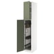 METOD Élément haut + rangements prod entr, blanc/Axstad gris vert, 40x60x220 cm