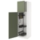 METOD Élément haut + rangements prod entr, blanc/Axstad gris vert, 60x60x200 cm