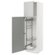 METOD Élément haut + rangements prod entr, blanc/Havstorp gris clair, 60x60x200 cm