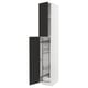 METOD Élément haut + rangements prod entr, blanc/Nickebo anthracite mat, 40x60x240 cm