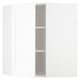 METOD Élément mural angle + tablettes, blanc Enköping/blanc effet bois, 68x80 cm