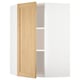 METOD Élément mural angle + tablettes, blanc/Forsbacka chêne, 68x100 cm