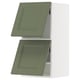 METOD Élément mural horizontal+2 portes, blanc/Axstad gris vert, 40x80 cm