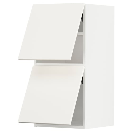 METOD Élément mural horizontal+2 portes, blanc/Veddinge blanc, 40x80 cm
