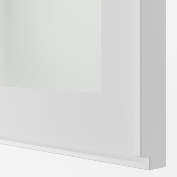 METOD Élément mural horizontal 2ptes vitr, blanc/Hejsta verre transparent blanc, 60x80 cm
