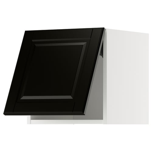 METOD Élément mural horizontal, blanc/Bodbyn noir, 40x40 cm
