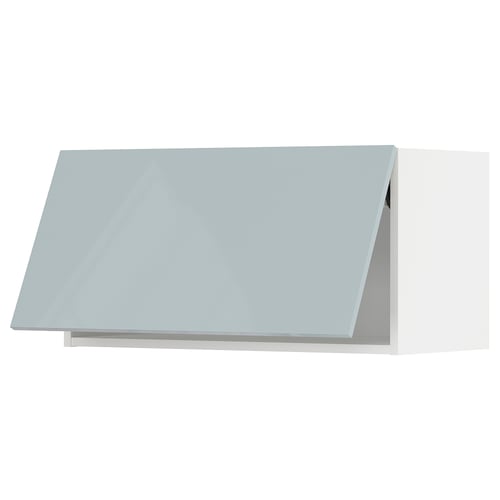 METOD Élément mural horizontal, blanc/Kallarp bleu gris clair, 80x40 cm