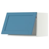 METOD Élément mural horizontal, blanc/Lerhyttan bleu, 60x40 cm