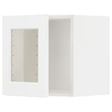 METOD Élément mural porte vitrée, blanc Enköping/blanc effet bois, 40x40 cm