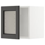 METOD Élément mural porte vitrée, blanc/Lerhyttan teinté noir, 40x40 cm