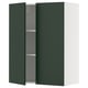 METOD Élément mural tablettes/2portes, blanc/Havstorp vert profond, 80x100 cm