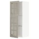 METOD Élément mural+tablettes/2ptes vitr, blanc/Stensund beige, 40x100 cm