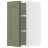 METOD Élément mural + tablettes, blanc/Axstad gris vert, 30x60 cm