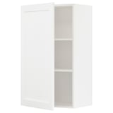 METOD Élément mural + tablettes, blanc Enköping/blanc effet bois, 60x100 cm