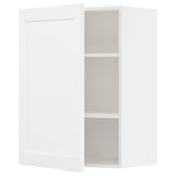 METOD Élément mural + tablettes, blanc Enköping/blanc effet bois, 60x80 cm