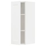 METOD Élément mural + tablettes, blanc Enköping/blanc effet bois, 30x80 cm